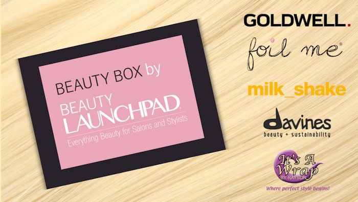 Beauty Launchpad's Blondes Beauty Box with participating brand logos.