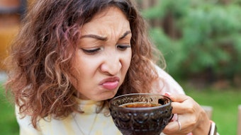 Biter is described as being acrid or astringent in taste.