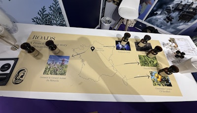 Synarome's display shows where each ingredient was sourced, emphasizing the importance of local sourcing.