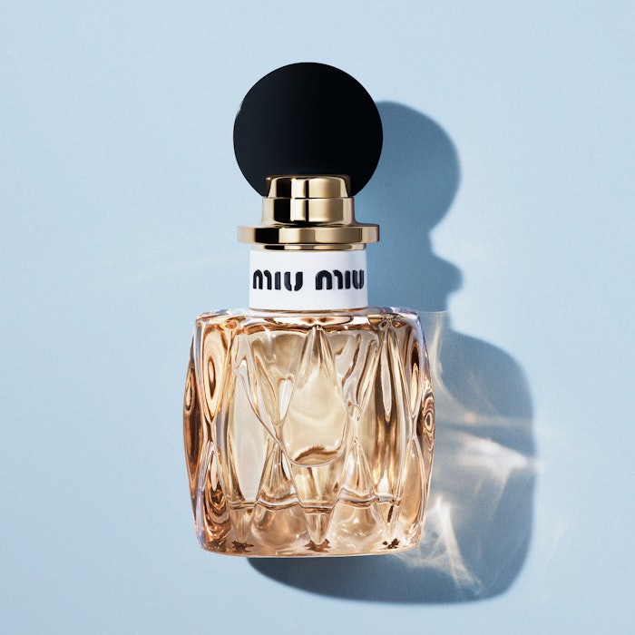 Miutine by Miu Miu includes fragrance notes of wild strawberry, gardenia, brown sugar and vanilla.