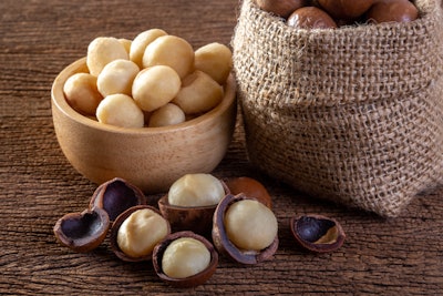 Macademia nut flavors are fairly assertive and can make good use of slightly higher levels of methyl benzoate.
