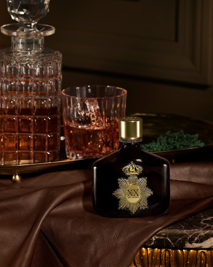 John Varvatos XX Elixir includes scent notes of red ginger, bergamot, geranium and tonka bean.