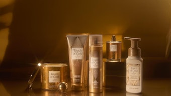 Touch of Gold includes fragrance notes of Blackberries, golden orange blossom and tonka bean.