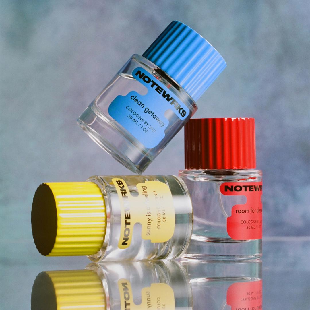 Notewrks will launch with three debut scents: Clean Getaway, Sunny is a Feeling and Room for Dessert.
