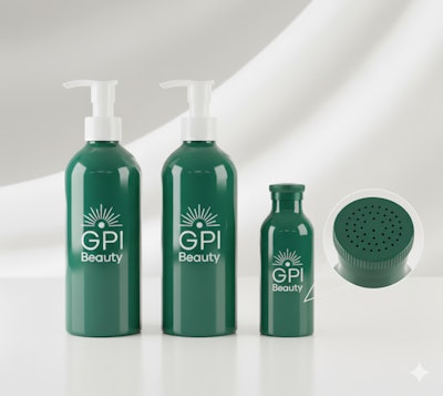 GPI Beauty's aluminum bottles feature a heavy and luxe design.