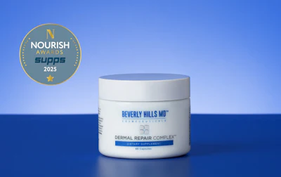 Beverly Hills MD's Dermal Repair Complex is a clinically inspired anti-aging supplement designed to help combat the visible effects of skin-aging hormones, reduce the appearance of fine lines and wrinkles and promote firmer, more youthful-looking skin from within.