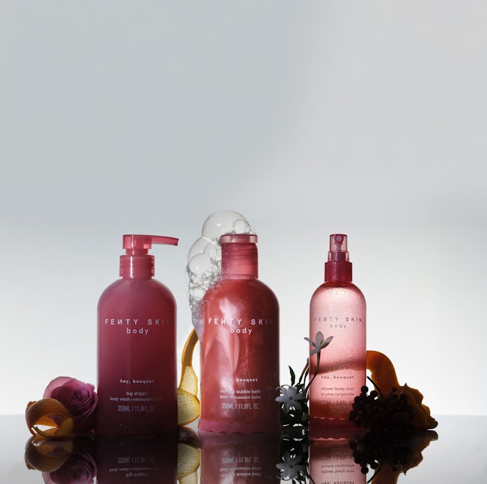 The Fenty Skin Body Collection is available in two scents: Hey Bouquet and Vanilla Flowers