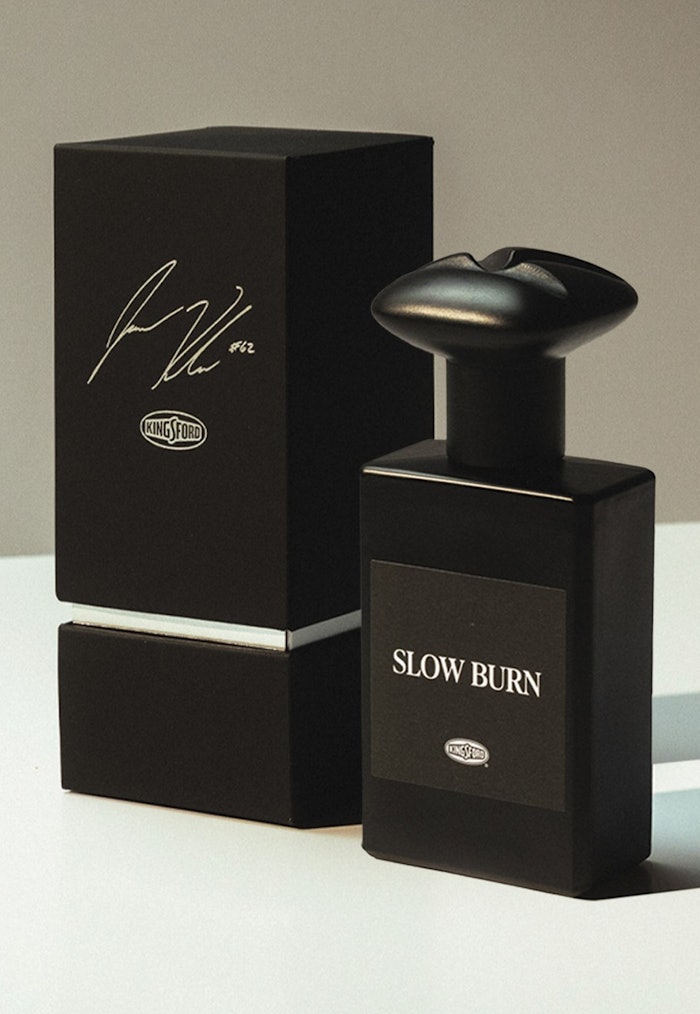 Slow Burn by Kingsford includes notes of charred hardwood, fire ember, saw dust, carbon clove, powder smolder.