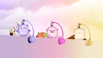 Each bottle features a collectable bulb atomizer for the tactile “squishability” of the brand’s toys.