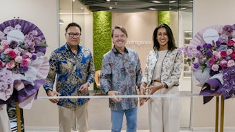 (Left to right) Edy Chandra, country manager for Eurofragance Indonesia, Santiago Sabatés, chairman and Balwinder Rolley, APAC general manager.