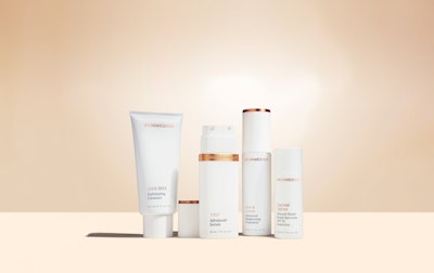 SkinMedica's new packaging prioritizes sustainability, featuring a refreshed logo with copper accents and clean typography.