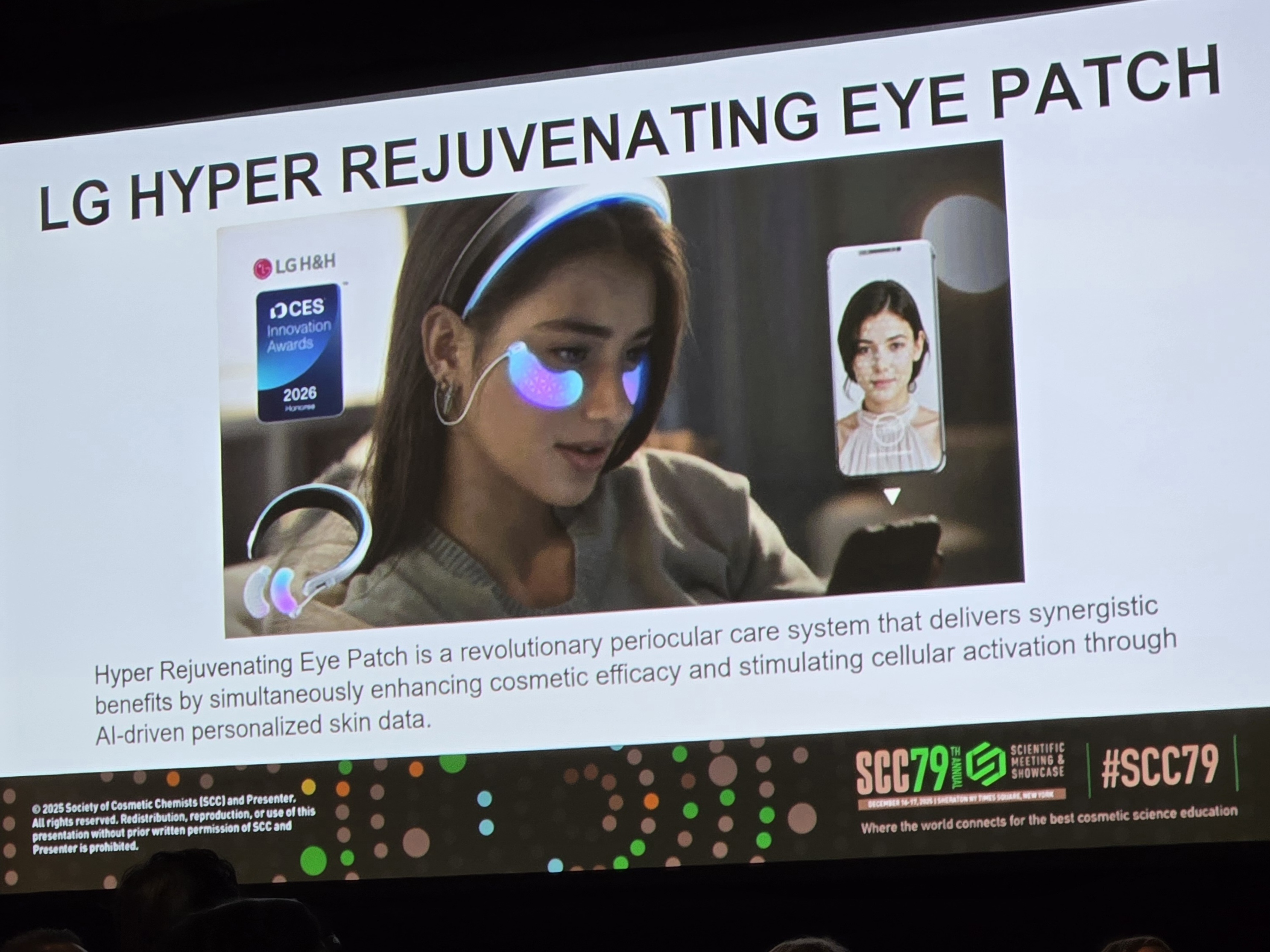 The Henry Maso keynote lecture by Jane Yoo, M.D., explored how AI is shifting dermatologic skin care solutions; such as LG H&H's hyper rejuvenating eye patch. The device is designed to enhance cosmetic efficacy and stimulate cellular activation using AI-driven personalized skin data. The technology will be honored as a 2026 CES Innovation Award winner.