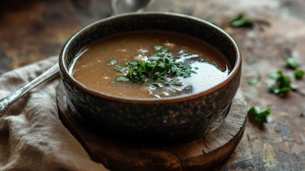 Doenjang sou is a traditional Korean dish made from a fermented soybean paste.