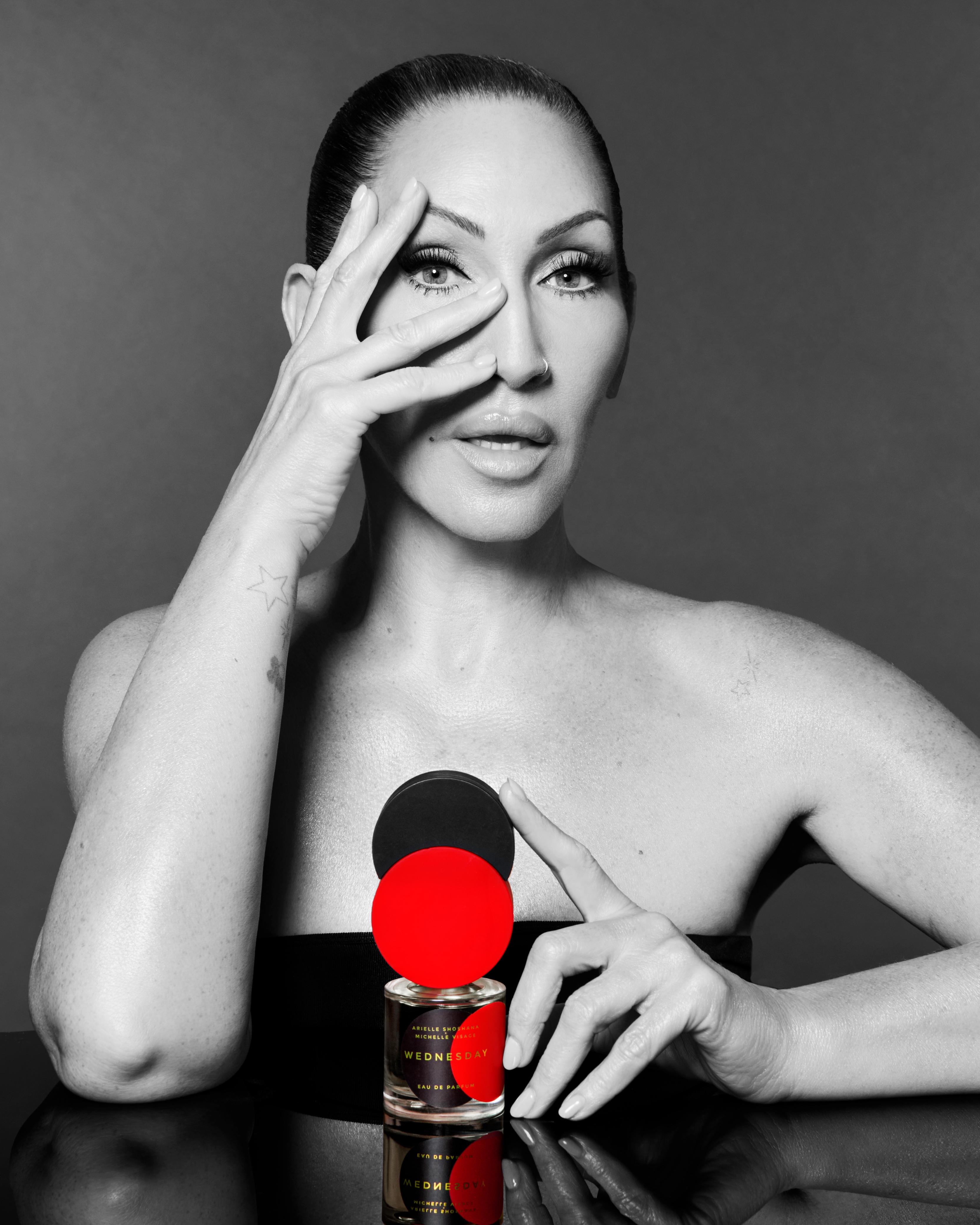 Wednesday by Michelle Visage includes fragrance notes of lapsang souchong, frankincense, pine, honey and amber.