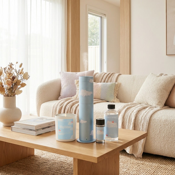 The collection fragrance, Daydream, includes notes of cherries, jasmine and marshmallows.