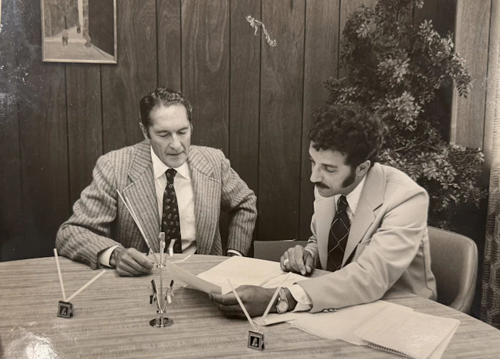 John Pascale (right) attributes his early career education to his mentor Raoul Pantaleonie (left).
