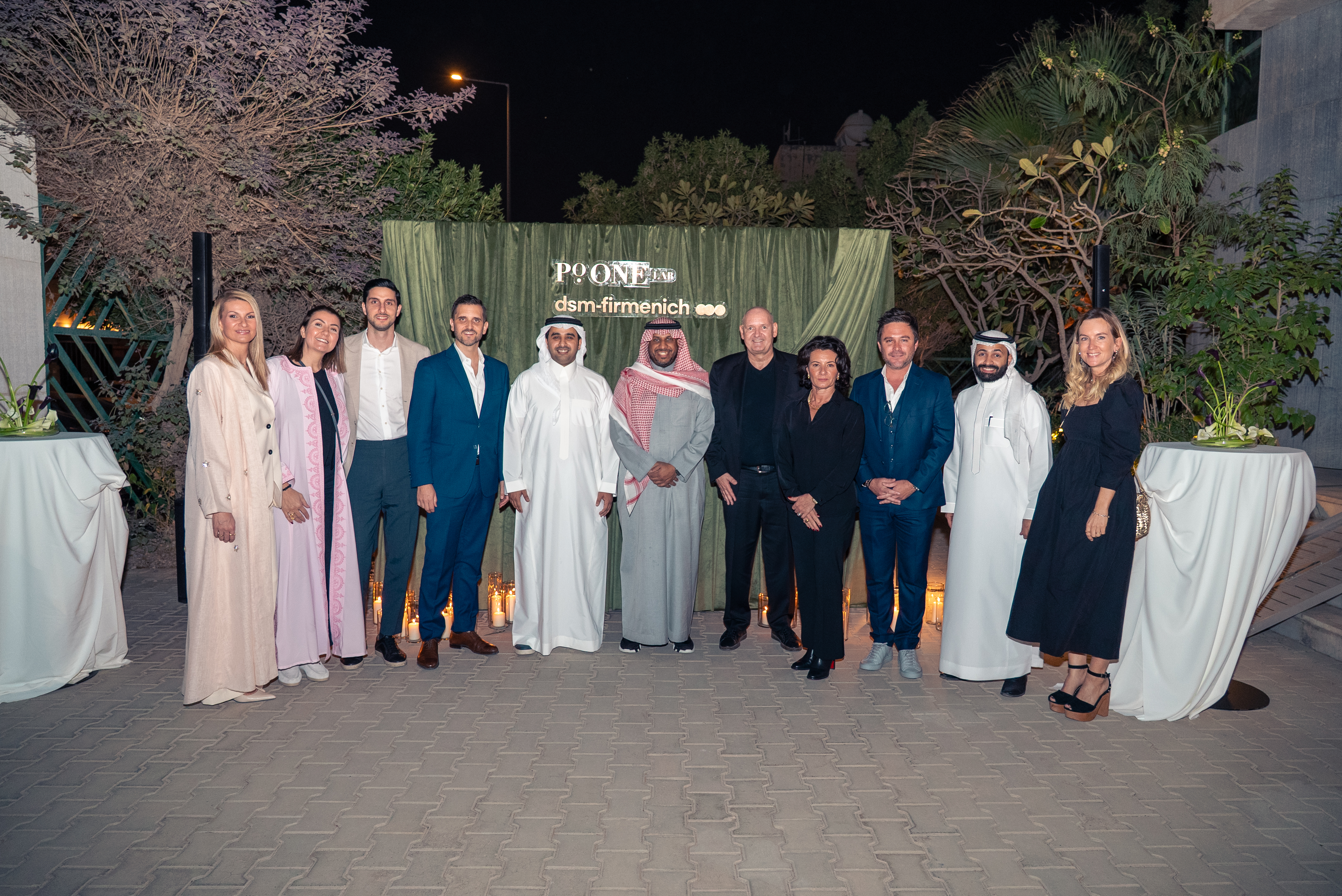 The initiative reflects dsm-firmenich&rsquo;s focus on Saudi Arabia and the Middle East, aiming to support fragrance creators in the region. Pictured is a group photo taken during the Po ONE x dsm-firmenich opening celebration.