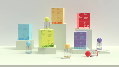 Ceelike reimagined mouth sprays into a perfume-like experience, packaged in sleek 20 ml portable, pocket-sized sprays with a single color finish and a round top. Flavors include Probiotic Oral Spray (mint), Crisp Cucumber, Lively Lemon, Zesty Apple Cider, and Zesty Orange; courtesy of Ceelike.