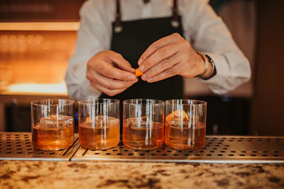 'In 0.0%, the absence of ethanol often amplifies sweetness, suppresses complexity and exposes off‑notes, making bitters even more essential,' says Villis. 'They function not only as flavor contributors but as modulators that restore the multi-layered sensory architecture typically delivered by ethanol ... A classic example is an old fashioned, where Angostura bitters introduce aromatic spice, depth and controlled bitterness to balance both the sweetness and strength of the whiskey.'