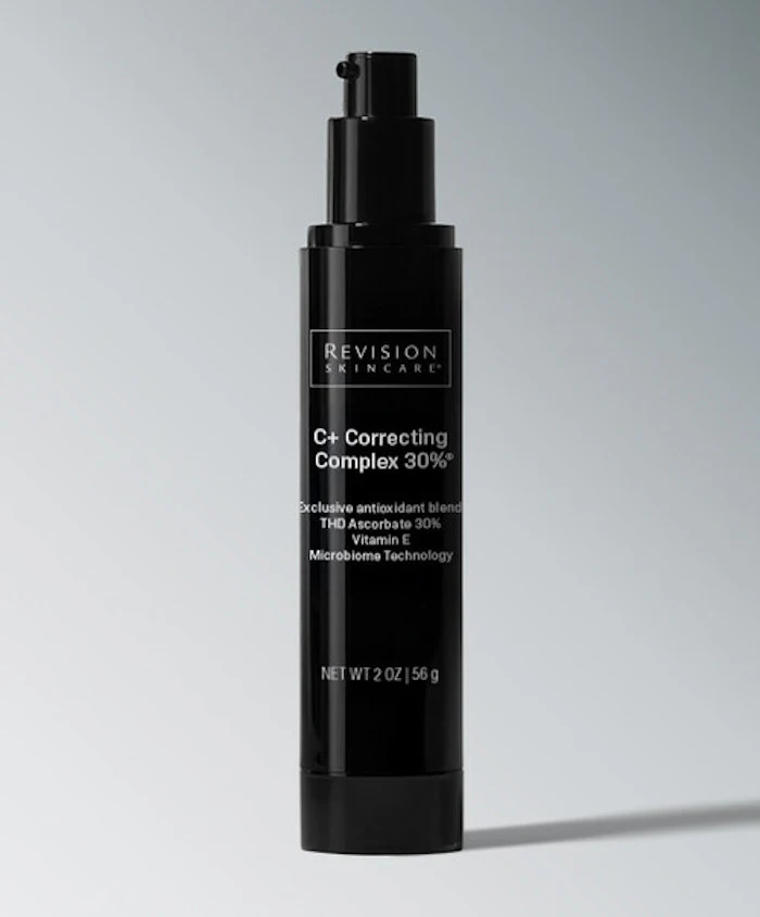 Revision Skincare C+ Correcting Complex is formulated with THD ascorbate and is clinically studied to support brighter‑looking skin.