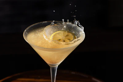 Decadent beverages often feature creamy textures and rich flavors like the coffee-infused dirty banana, charred pineapple upside-down cake, tart lemon drop (pictured), minty grasshopper and chocolatey peanut butter cup.