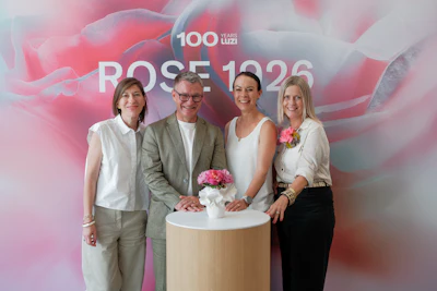 From left: Luzi senior perfumer Sidonie Grandperret; Jean-Luc Pasquier of Grangeneuve; Luzi board member Iris Altenburger, Ph.D.; and Jeanne Bichet, strategic and creative partnerships director at Luzi and director for this project.
