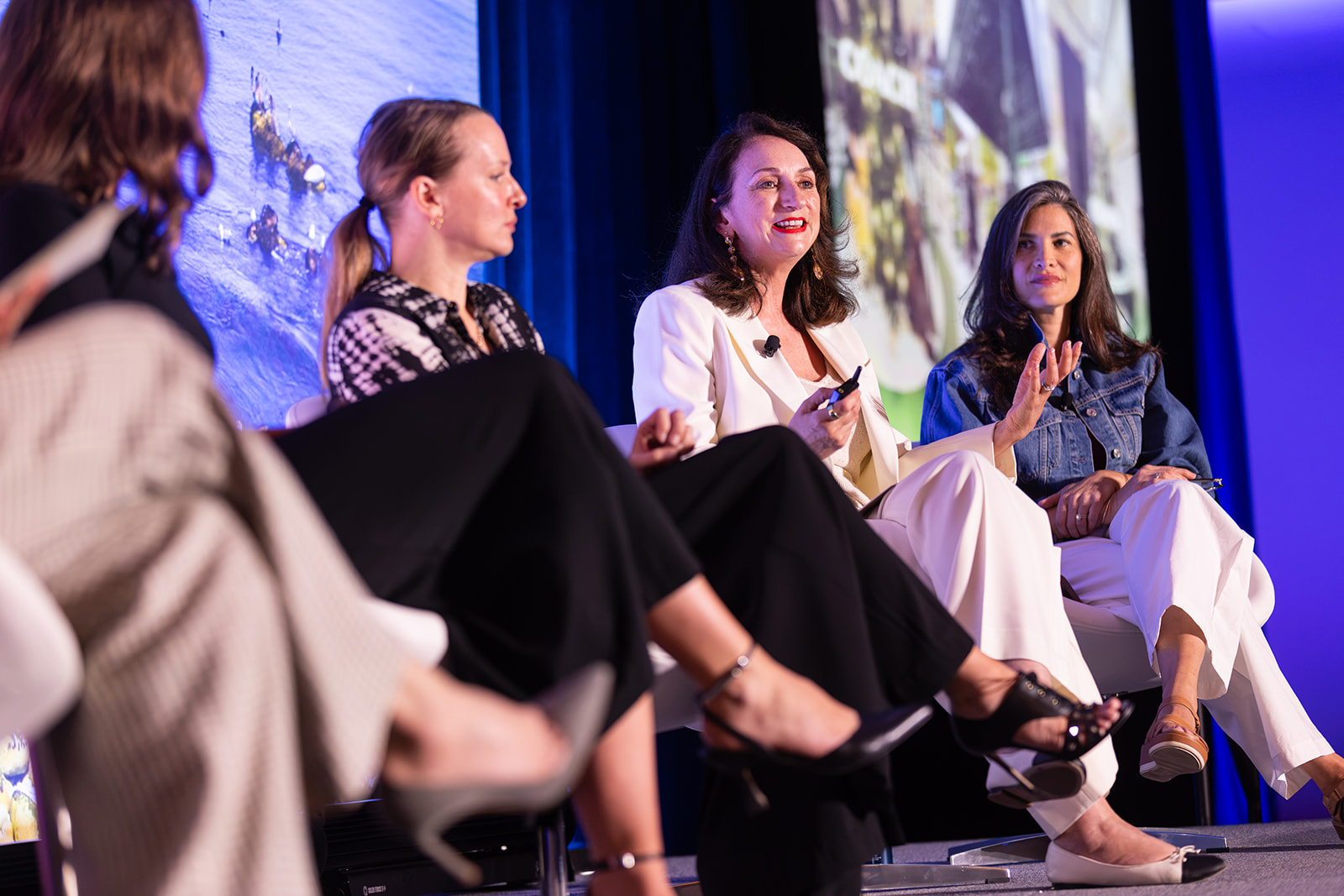 During a panel discussion, Caroline Fabrigas (center), CEO of Scent Marketing Inc., discussed the development of the World Perfumery Congress-inspired fragrance and how scent can be used to create memorable, emotionally resonant brand experiences.