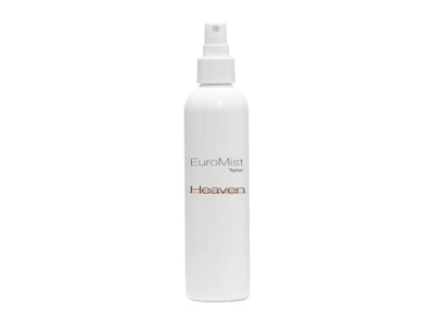 EuroMist Heaven Aptar spray bottle with white cylindrical container and pump dispenser