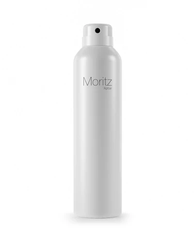 Moritz Aptar white aerosol spray bottle with minimalist design