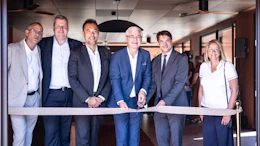 From left: Camille Quintin, supply chain director; Michael Friede, president Scent & Care; Ricardo Omori, president global fragrance; Dr. Jean-Yves Parisot, CEO; Jérôme Viaud, mayor of Grasse; and Sophie Villeval, vice mayor Grasse.