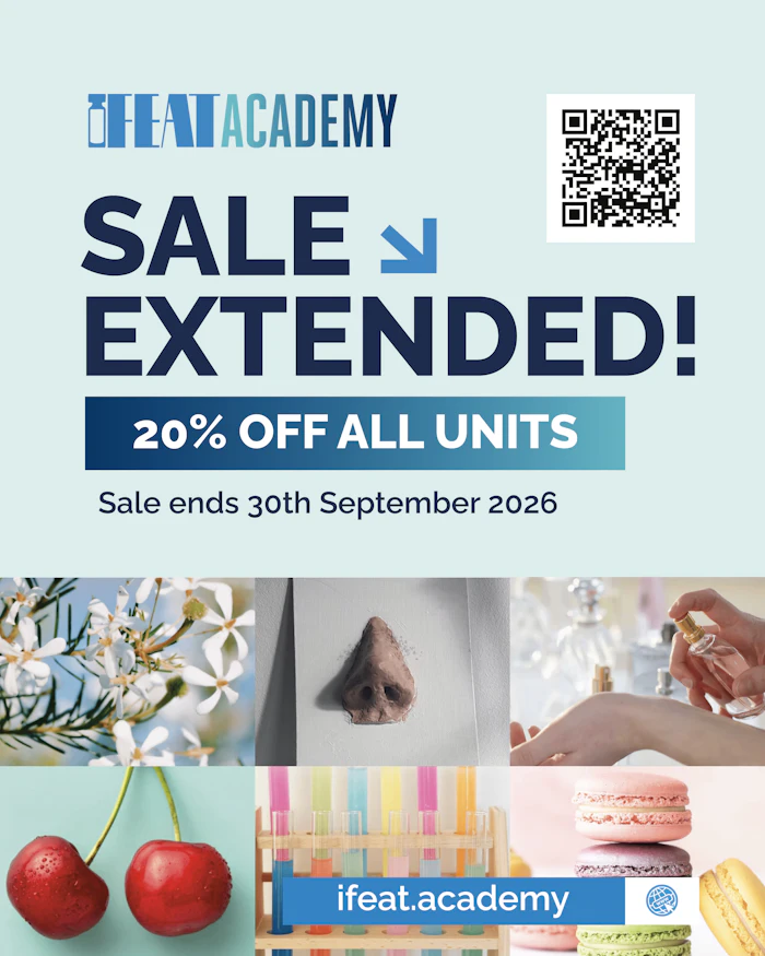 Introduced in spring 2026, the bundles each combine three individual IFEAT Academy units covering natural and synthetic materials, their creation and evaluation, and their application in either fragrance or flavor.