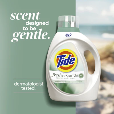 The Coastal Oasis fragrance combines light fruit and floral notes, including pear, peach, jasmine and lily, with linen and amber.