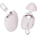 Pink and silver personal care device shown with removable dome cap and clear applicator head in multiple angles