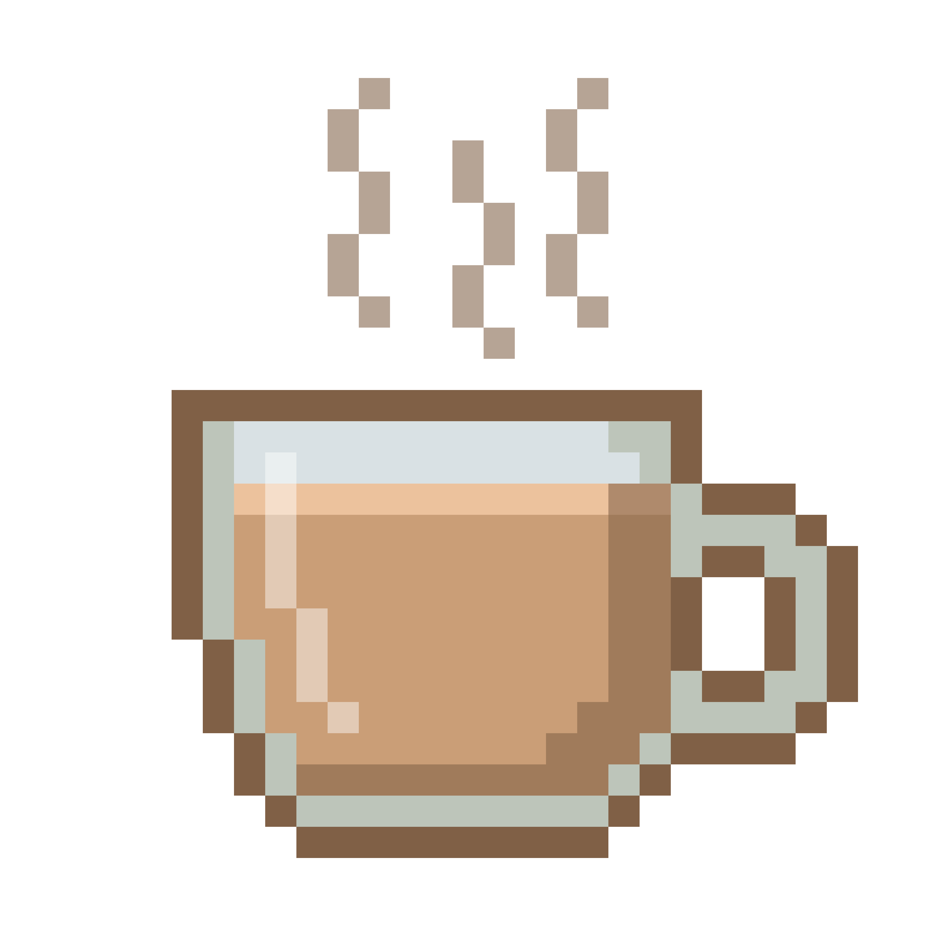 Pixelated retro illustration of a brown and tan computer monitor with geometric pixel art design