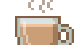 Pixelated retro illustration of a brown and tan computer monitor with geometric pixel art design