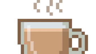 Pixelated retro illustration of a brown and tan computer monitor with geometric pixel art design
