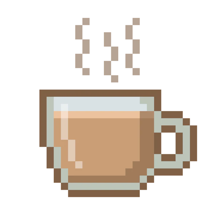 Pixelated retro illustration of a brown and tan computer monitor with geometric pixel art design